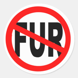 Anti Fur Design Classic Round Sticker