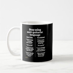 Anti-Guitarist Language - Whiteext Coffee Mug