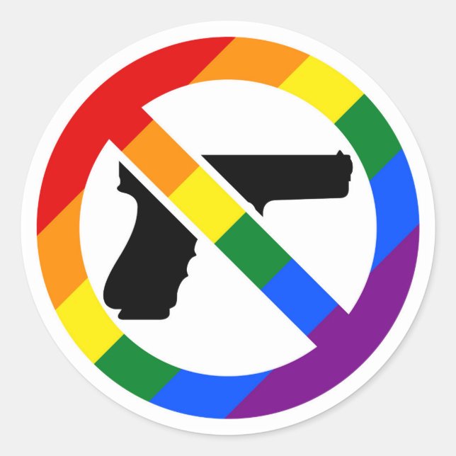 Anti-Gun Anti-NRA LGBT Pride Sticker (Front)