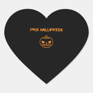 Anti Halloween pumpkin jack-o'-lantern Heart Sticker