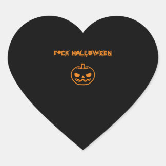 Anti Halloween pumpkin jack-o'-lantern Heart Sticker