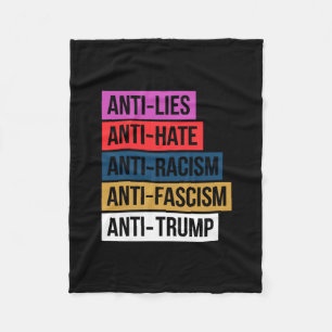 Anti Hate Lies Racism Fascism Resist Protest Trump Fleece Blanket
