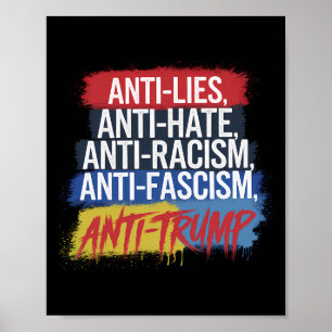 Anti Hate Lies Racism Fascism Resist Protest Trump Poster