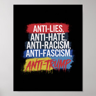 Anti Hate Lies Racism Fascism Resist Protest Trump Poster