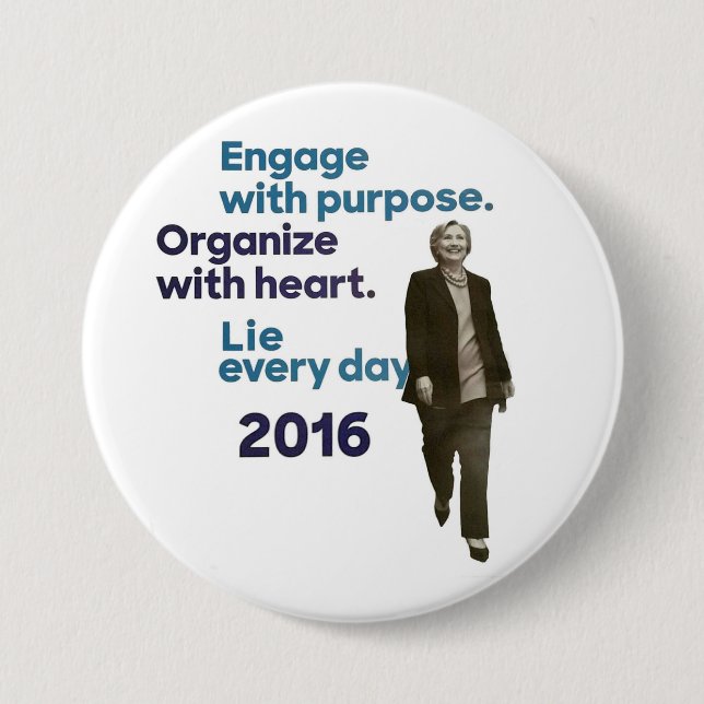 Anti-Hillary Clinton 2016 7.5 Cm Round Badge (Front)