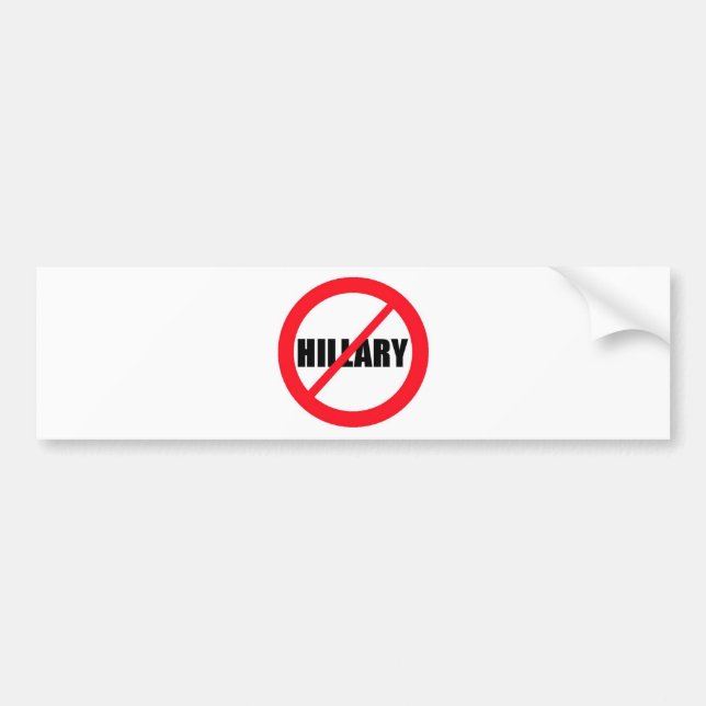 Anti-Hillary Clinton Bumper Sticker (Front)