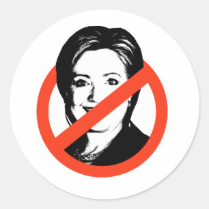 ANTI-HILLARY CLINTON - CLASSIC ROUND STICKER
