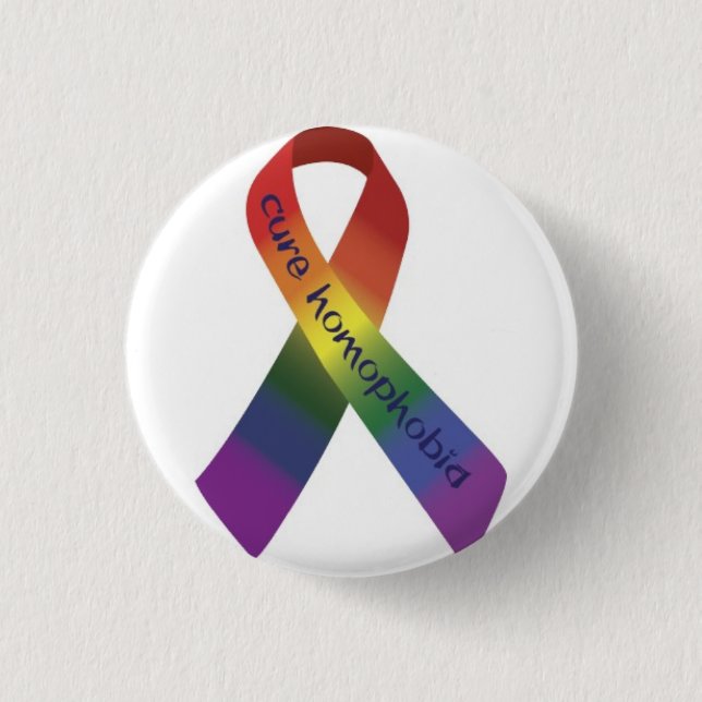 anti homofobia 3 cm round badge (Front)