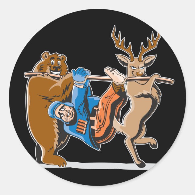 Anti Hunting Animal Revenge Classic Round Sticker (Front)