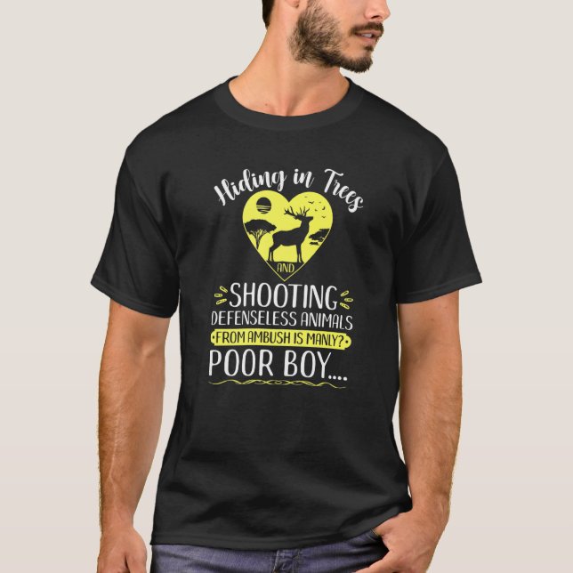 Anti Hunting Protest Stop Deer Hunt Animal Rights T-Shirt (Front)