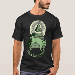 Anti Illuminati NWO All Seeing Eye Pyramide Mason T-Shirt
