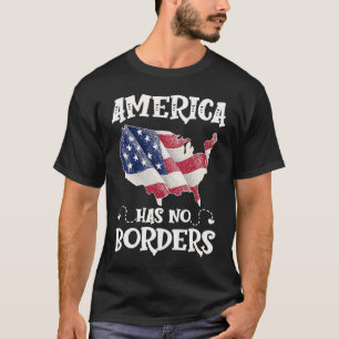 Anti Immigration Reform America No Border USA Flag T-Shirt