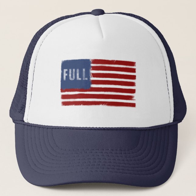 Anti-Immigration Slogan - American Flag Cap (Front)