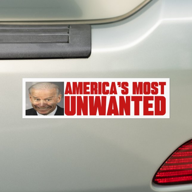 Anti Joe Biden | America's Most Unwanted  Bumper Sticker (On Car)