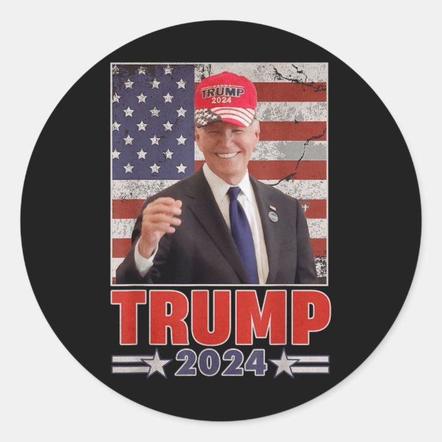 Anti Joe Biden Funny Conservative Donald Trump 2 Classic Round Sticker (Front)
