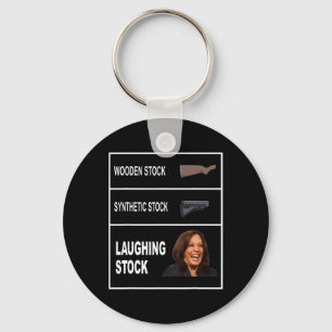 Anti-kamala Harris Laughing Stock Funny Republican Key Ring