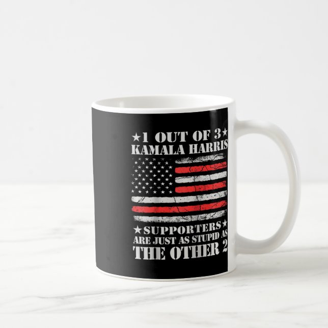 Anti Kamala Harris Stupid Joke American Flag Usa H Coffee Mug (Right)