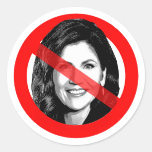 Anti Kristi Noem Crossed Out Face Classic Round Sticker
