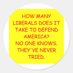 anti liberal anti obama joke classic round sticker