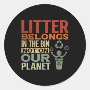 Anti Littering &amp; Environmental Protection, Ear Classic Round Sticker