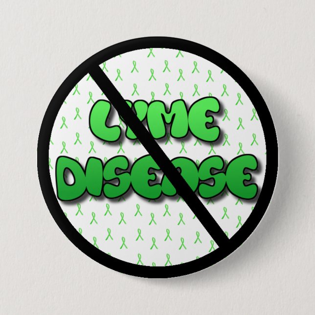 Anti Lyme Disease Awareness Ribbons Button (Front)