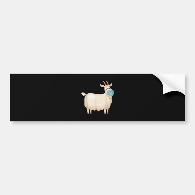Anti-mask Goat Wearing A Face Mask Art Bumper Sticker (Front)