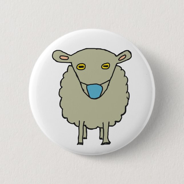 Anti-Mask Mask-Wearing Sheep 6 Cm Round Badge (Front)
