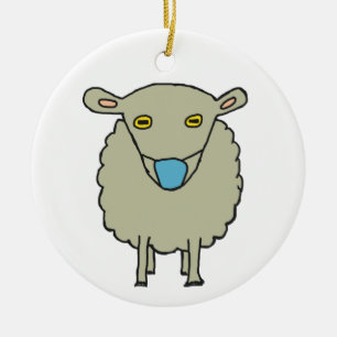 Anti-Mask Mask-Wearing Sheep Ceramic Tree Decoration