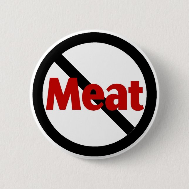 Anti Meat 6 Cm Round Badge (Front)