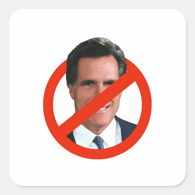 ANTI MITT ROMNEY SQUARE STICKER (Front)