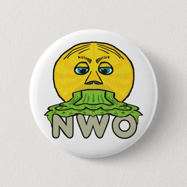Anti New World Order 6 Cm Round Badge (Front)