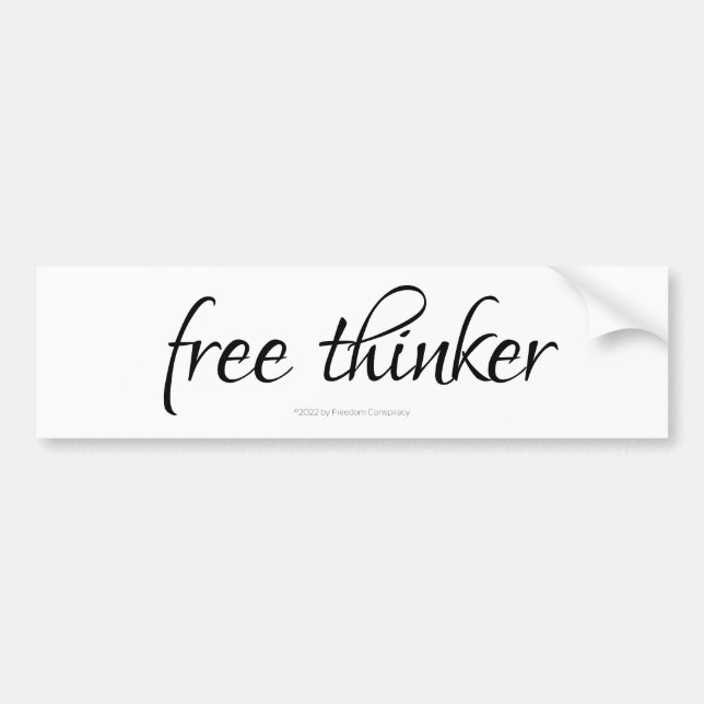 Anti New World Order Free Thinker Independant Bumper Sticker (Front)