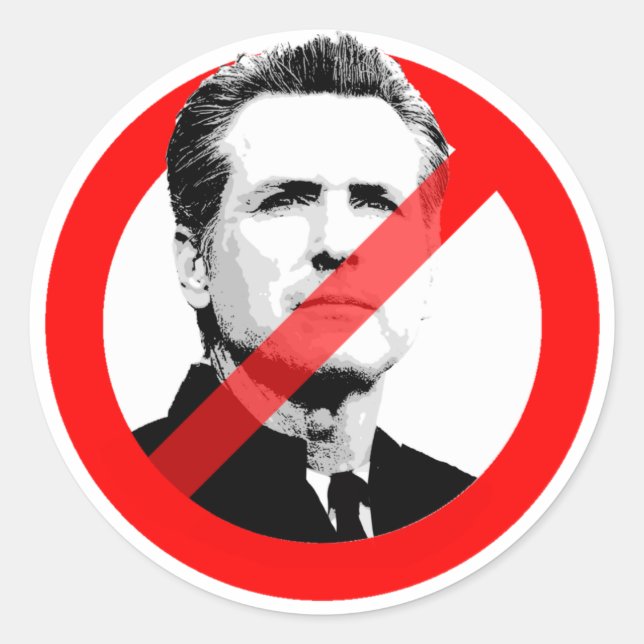 ANTI NEWSOM CLASSIC ROUND STICKER (Front)