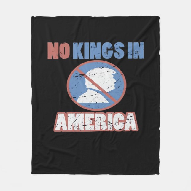 Anti- No Kings In America Classic Fleece Blanket (Front)