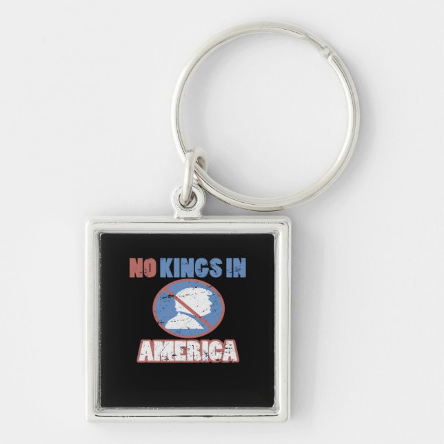 Anti- No Kings In America Classic Key Ring (Front)