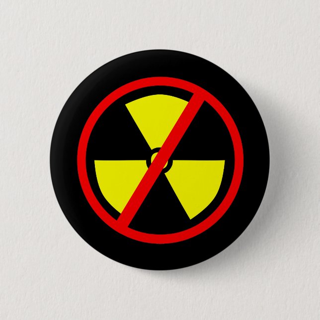Anti-Nuclear Symbol Pinback 6 Cm Round Badge (Front)