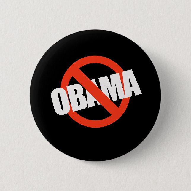 ANTI-OBAMA 6 CM ROUND BADGE (Front)