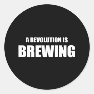 Anti-Obama - a revolution is brewing Classic Round Sticker