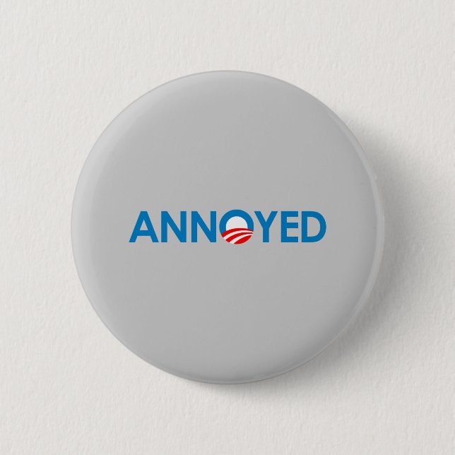 Anti-Obama - Annoyed 6 Cm Round Badge (Front)