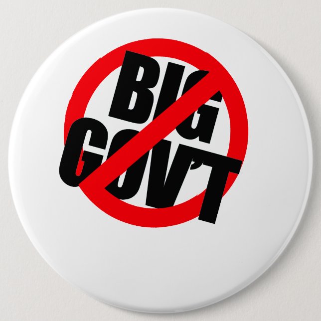 Anti-Obama - Anti- Big Government 6 Cm Round Badge (Front)