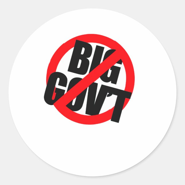 Anti-Obama - Anti- Big Government T-SHIRT Classic Round Sticker (Front)