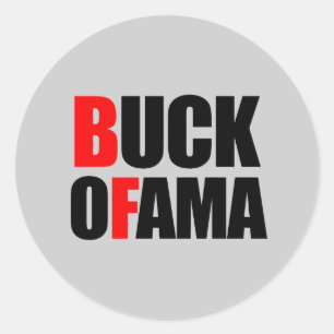 Anti-Obama - BUCK OFAMA 2 black Classic Round Sticker