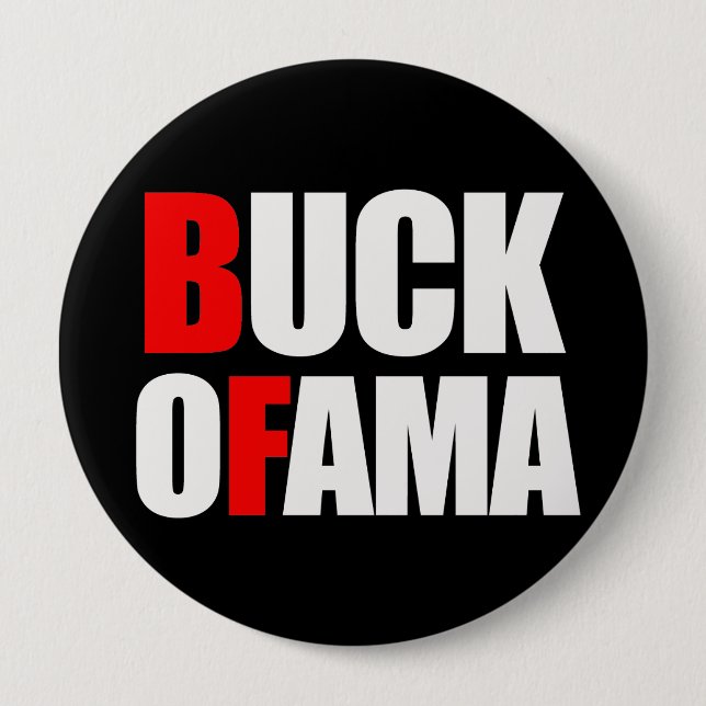 Anti-Obama - BUCK OFAMA 2 white 10 Cm Round Badge (Front)