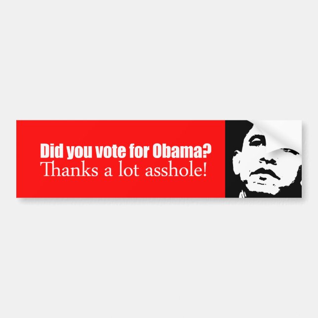 Anti-Obama bumper sticker - Did you vote for Obama (Front)