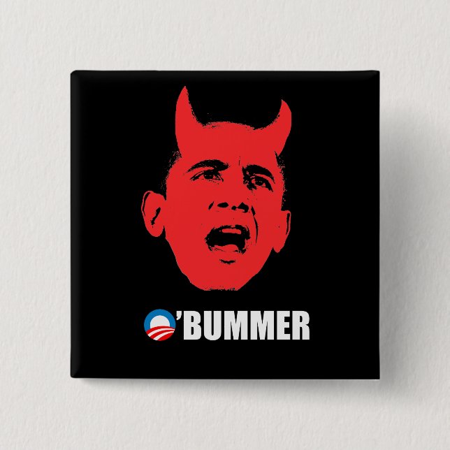 Anti-Obama Bumper Sticker - Obummer 15 Cm Square Badge (Front)