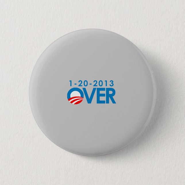 Anti-Obama Bumpersticker - Over 1-20-2013 6 Cm Round Badge (Front)