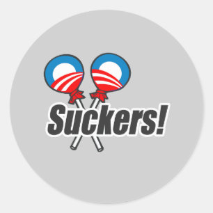 Anti-Obama Bumpersticker - Suckers 2 Classic Round Sticker