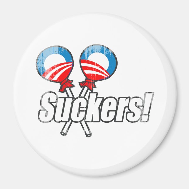Anti-Obama Bumpersticker - Suckers Faded.png Magnet (Front)
