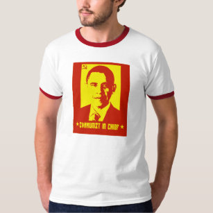 Anti Obama Communist Mens Ringer T-Shirt