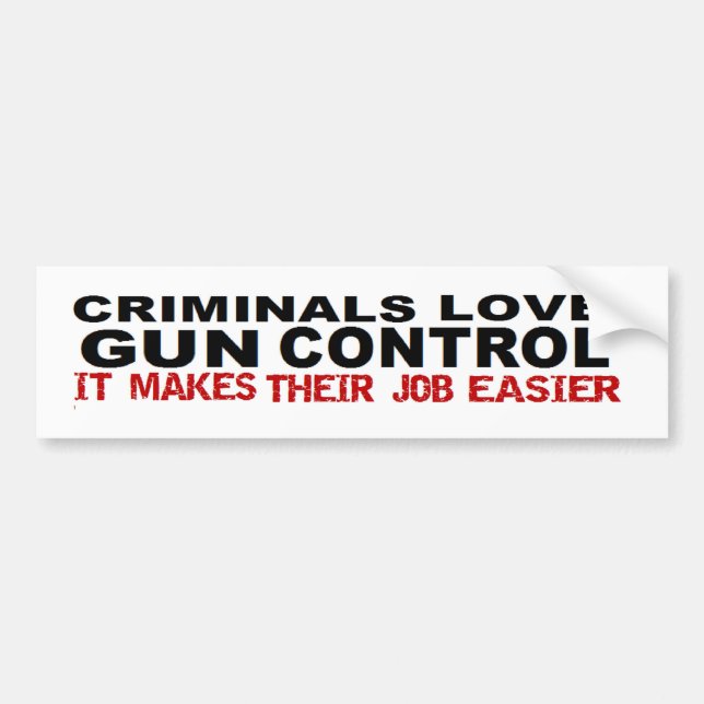 Anti Obama Criminal Gun Control Political Bumper Sticker (Front)